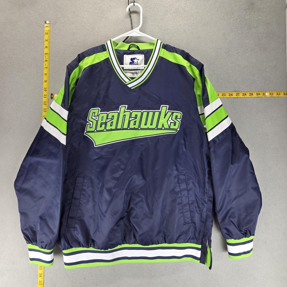Seattle Seahawks Jacket Mens Large NFL Football Starter Pullover‎ Windbreaker